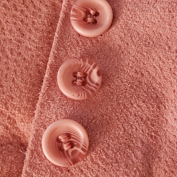 Coral/pink Peach Suede Chadwicks of Boston Classic Lined Blazer 10 petite - Picture 4 of 16